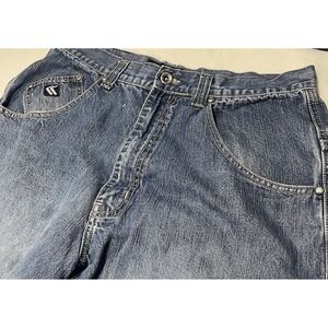 Vintage Karl Kani Y2K Hip Hop Baggy Jeans Pants Blue Carpenter 34 x 32 Denim